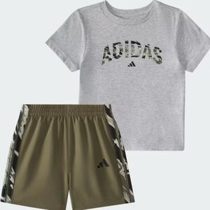 NWT Adidas Gray and Olive Two-Piece Set, Size 4T